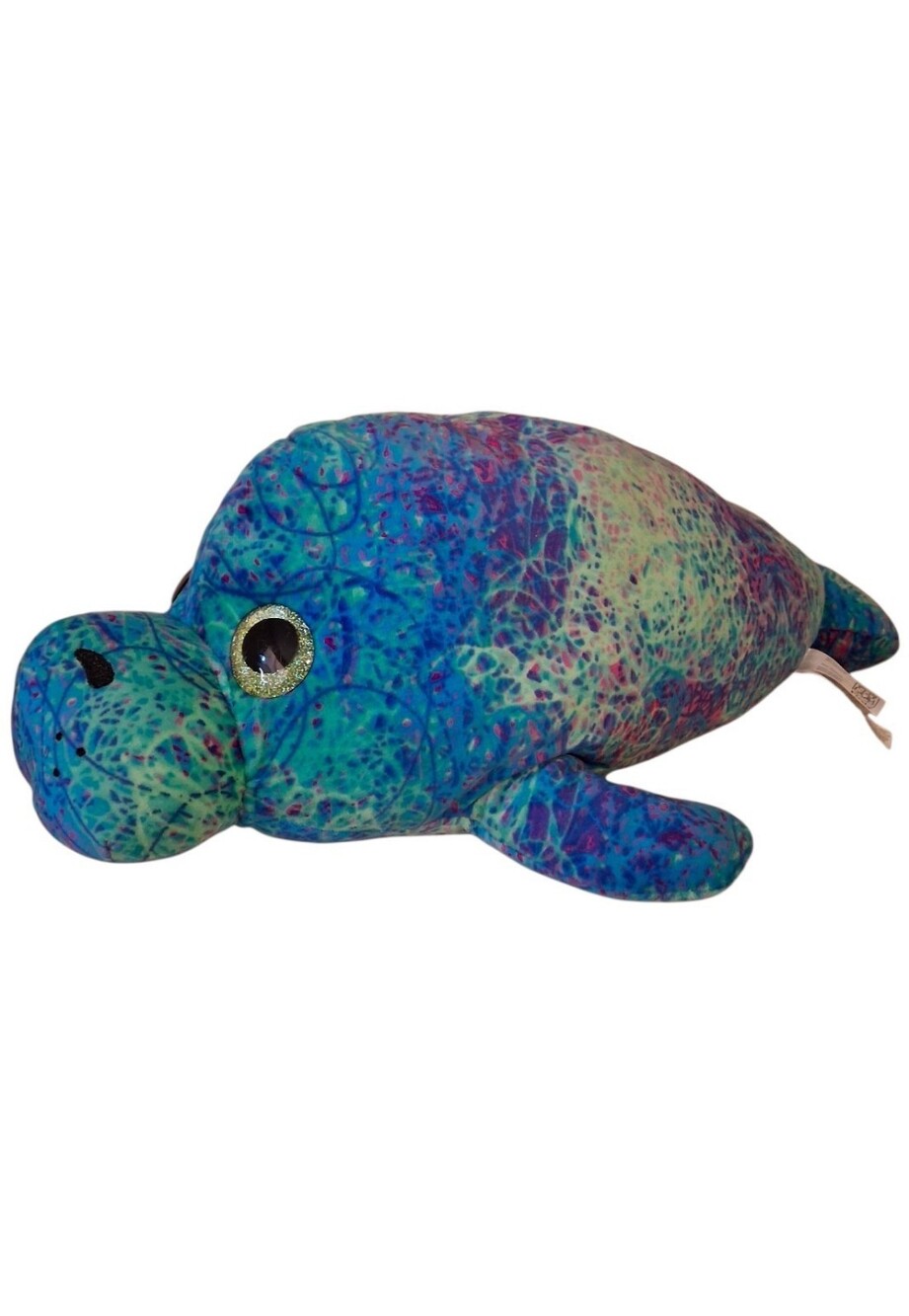 Fiesta Manatee Stuffed Animal 17” Plush Toy Blue Sea Cow Green Purple Scribblesp